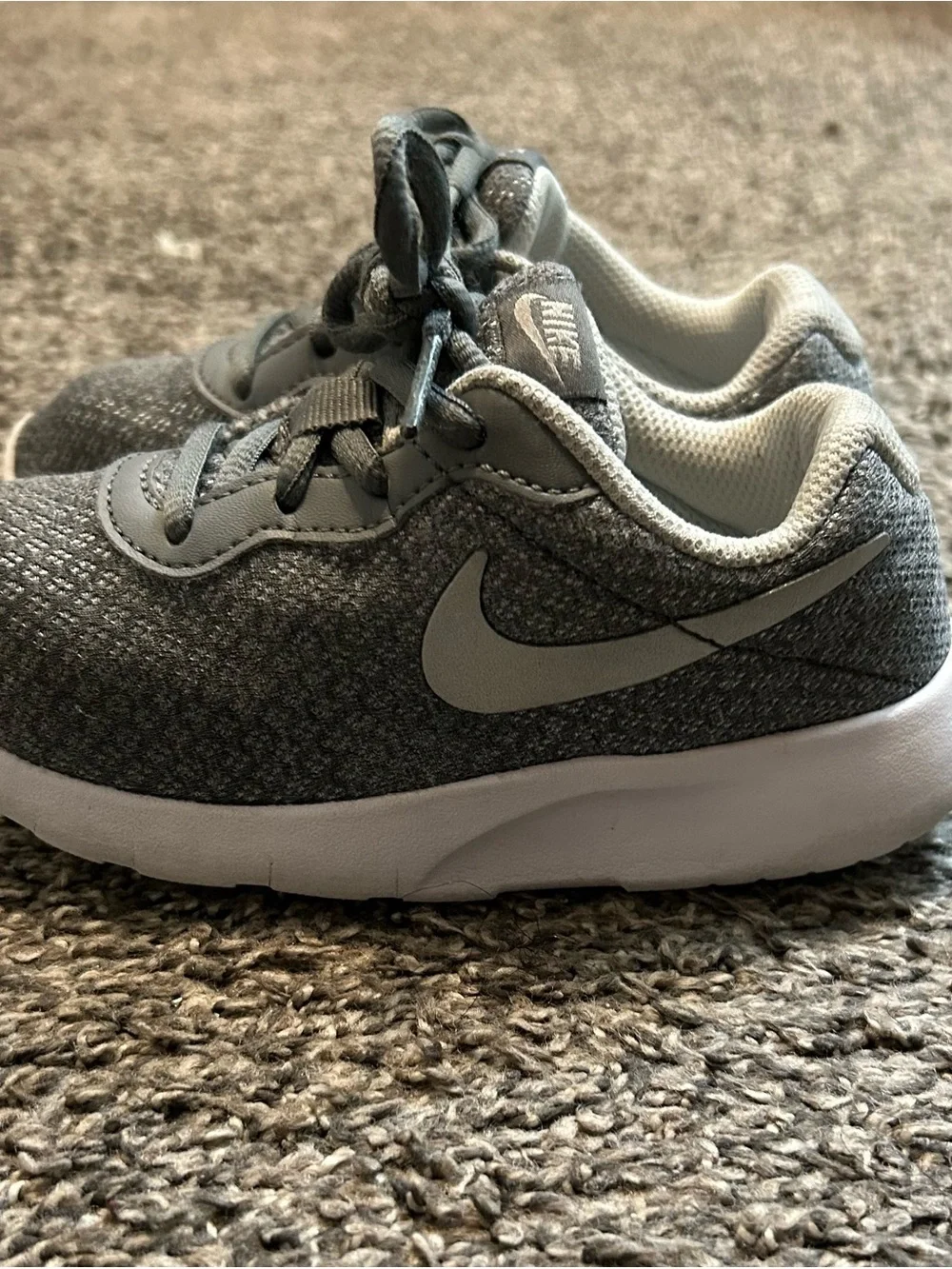 Nike Tanjun Kids GS Cool Grey Silver Athletic Running Shoes-Size 11C
